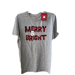 Merry and Bright Gray Soft Sleepwear T Shirt Wondershop / Size Mens' M NWT